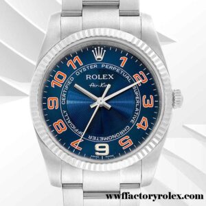 WWF Rolex Air-king Men's 114234BLAO Rolex Calibre 2813 Silver-tone Replica